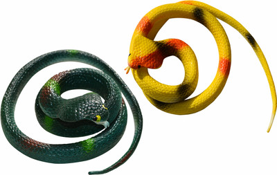 

PTCMart 125 Assorted Colours Rubber Snakes Prank Toy 28 inch long colur may very set of 2 Gag toy Gag Toy