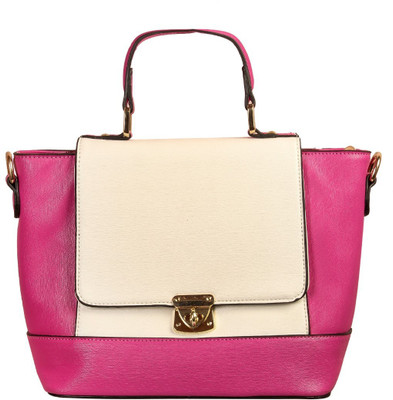 

Levise London Hand-held Bag(Pink, Beige), Beige;pink