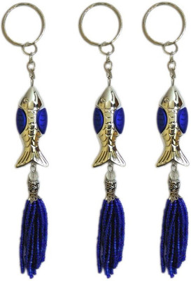 

MM Set of 3 Fashionable Blue Keychain of Fish Premium Charm Pendant Key Chain Key Chain