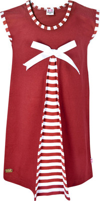 

Lil Orchids Girls Midi/Knee Length Casual Dress(Maroon, Sleeveless