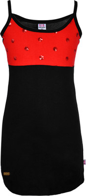 

Lil Orchids Girls Midi/Knee Length Casual Dress(Black, Sleeveless
