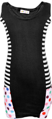 

Lil Orchids Midi/Knee Length Casual Dress(Black, Sleeveless