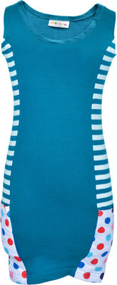 

Lil Orchids Midi/Knee Length Casual Dress(Blue, Sleeveless