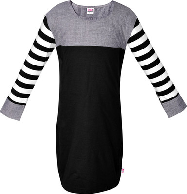

Lil Orchids Girls Midi/Knee Length Casual Dress(Black, Full Sleeve