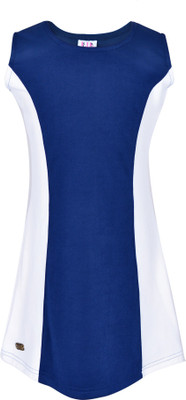 

Lil Orchids Girls Midi/Knee Length Casual Dress(Blue, Sleeveless
