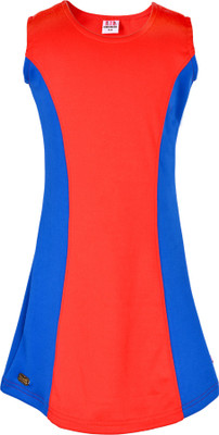 

Lil Orchids Girls Midi/Knee Length Casual Dress(Red, Sleeveless