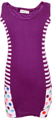 

Lil Orchids Midi/Knee Length Casual Dress(Purple, Half Sleeve