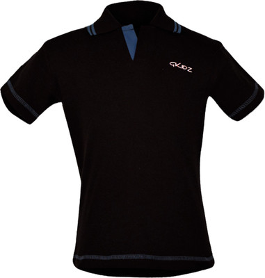 

Gkidz Boys Solid Cotton T Shirt(Blue, Pack of 1, Black