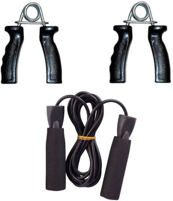 

Monika Sports 2 plastic handgrip + 1 plastic skipping rope for exercise Gym & Fitness Kit