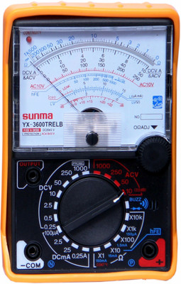 

BalRama New Arrival Large and Bright Screen High Quality Sunma Analog Multimeter YX-360TRE-L-B with Continuity Tester with LED Indicator & Buzzer + Stand + Protection Rubber Case + Battery + Lead Probes Moving Needle Pointer Sui Sumwa Multitester YX3600TR