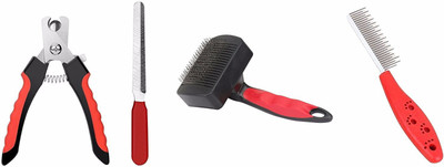 

Foodie Puppies Grooming Kit For Dogs - Dog Nail Cutter + Dog Nail Filer + Dog Slicker Brush + Dog Flea Comb Slicker Brushes for Dog
