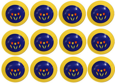 

Caffeine Blue Tulip Garden Plate(Pack of 12)