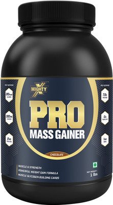 

MightyX Pro Mass Gainer | Protein Powder to supports lean mass gains, Muscle Recovery & immune system function - Chocolate, 1 lb, 9 Servings Weight Gainers/Mass Gainers(454 g, Chocolate)
