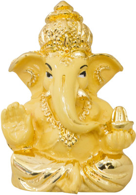 Gods & Gifts Premium Gold Plated Lord Ganesha Statue Showpiece - 6 cm(Gold Plated, Polyresin, Beige, Gold) available at flipkart for Rs.595
