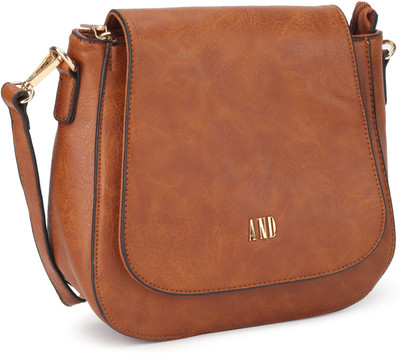 

AND Women Casual Tan PU Sling Bag