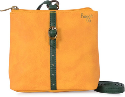 

Baggit Women Casual Yellow PU Sling Bag