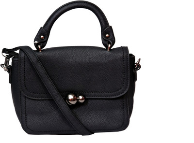 

sugarcrush Girls Casual Black Leatherette Sling Bag