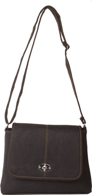 

Zornna Women Casual Black Rexine Sling Bag