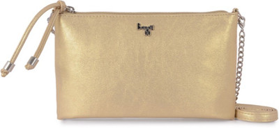 

Baggit Women Evening/Party Gold PU Sling Bag