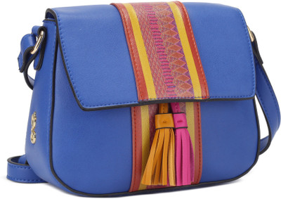 

Global Desi Women Casual Blue PU Sling Bag