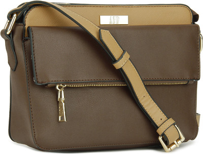 

AND Women Casual Brown PU Sling Bag
