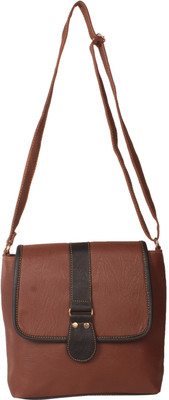 

Zornna Women Casual Brown Rexine Sling Bag