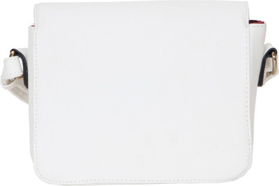 

CRAWLER Women Casual White Leatherette Sling Bag