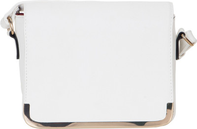 

La-VORA Women Casual White Leatherette Sling Bag