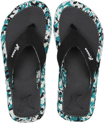 

Kraasa Foot Flip Flops, Black::green