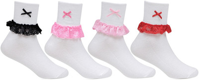 Bonjour Girls Solid Ankle Length(Pack of 4)