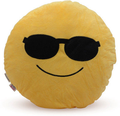 

Store2508 Emoji Smiley Soft Round Cushion Pillow (Design 11) - 35 cm(Yellow)