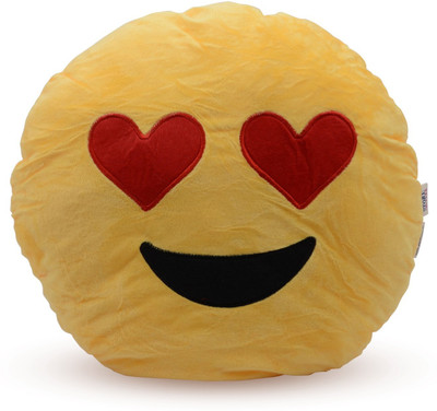 

Store2508 Emoji Smiley Soft Round Cushion Pillow (Design 07) - 35 cm(Yellow)