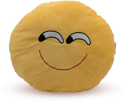 

Store2508 Emoji Smiley Soft Round Cushion Pillow (Design 10) - 35 cm(Yellow)