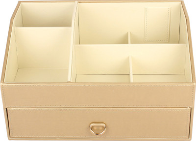 

FABBiTY Cosmetic Organizer Make Up Storage Vanity Box(Golden)