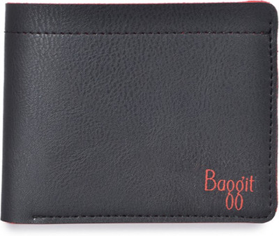 Baggit Men Black Artificial Leather Wallet(6 Card Slots), Black;red