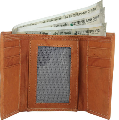 

LANDER Boys Tan Genuine Leather Wallet(6 Card Slots)