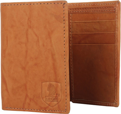 LANDER Girls Tan Genuine Leather Wallet(6 Card Slots)