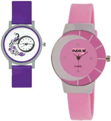 INDIUM NEW DIFFERENT DESIGN PEACOCK WATCH WITH PINK QUEEN WATCH COMBO LATEST COLLECTION FROM PLANET ZONE Watch  - For Girls   Watches  (INDIUM)