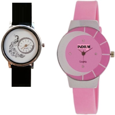 INDIUM NEW DIFFERENT DESIGN PEACOCK WATCH WITH PINK QUEEN WATCH COMBO LATEST COLLECTION FROM PLANET ZONE Watch  - For Girls   Watches  (INDIUM)