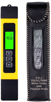 

BalRama 3-in-1 TDS & EC & Temp Meter with Dual Backlight & Leather Carry Case Tds-3 Tds Meter Digital Tds Meter Water Purity Tester Water Filter Quality Measuring Machine Portable Pocket Handheld Pen Type Hydroponic PPM Indicator + Hold Function + Temp Di