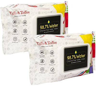 

Tiffy & Toffee Baby Water Wipes with Lid, 80 Count (Pack of 2)(2 Pieces)