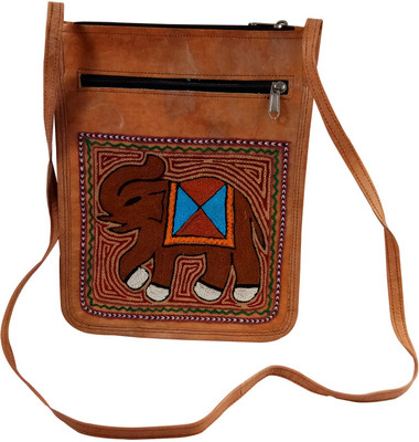 

India Meets India Goat_Leather 0.3 L Backpack(Brown), Vintage brown