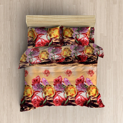 

MH DÉCOR 120 TC Cotton Double Printed Bedsheet(Pack of 3, Multicolor)