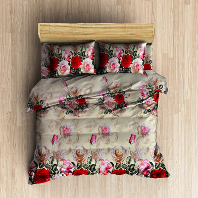 

MH DÉCOR 120 TC Cotton Double Printed Bedsheet(Pack of 3, Multicolor)