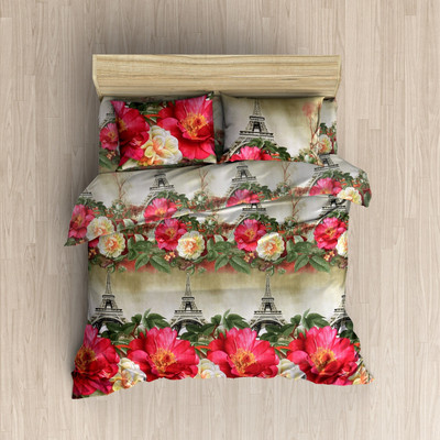 

MH DÉCOR 120 TC Cotton Double Printed Bedsheet(Pack of 3, Multicolor)