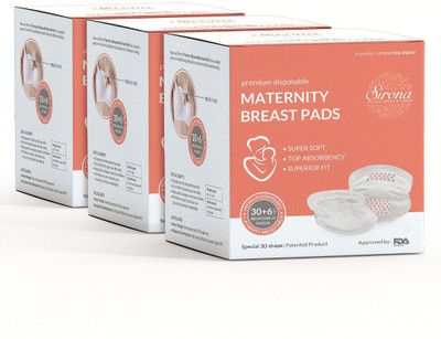 

SIRONA Premium Disposable Maternity Nursing Breast Pads - 90 + 18 Pads(3 Pieces)