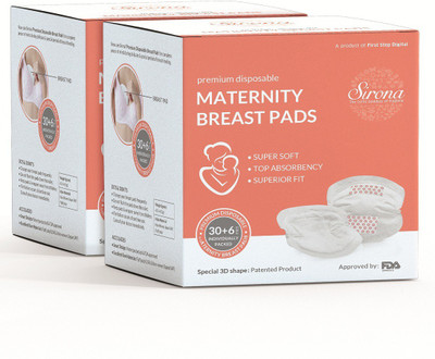 

SIRONA Premium Disposable Maternity Nursing Breast Pads - 60 + 12 Pads(2 Pieces)