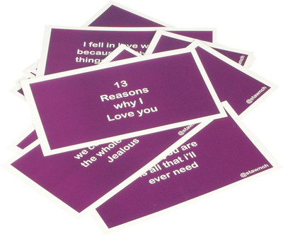 

Stawnch 13 REASONS WHY I LOVE YOU GREETING CARDS [SET OF 13 CARDS SIZE 6" X 3.5"],PURPLE Greeting Card(Purple, Pack of 13)