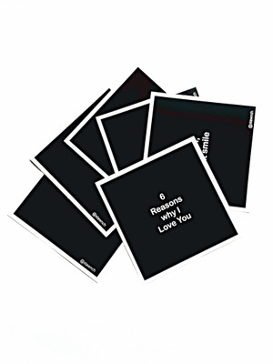 

Stawnch 6 REASONS WHY I LOVE YOU GREETING CARDS [SET OF 6 CARDS SIZE 6" X 6"],BLACK Greeting Card(Black, Pack of 1)