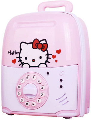 

Magicwand Trolley Type Rolling Musical Money Safe Kids Piggy Savings Bank with Electronic Lock & Counterfeit Currency Checker (Pink) Coin Bank(Pink)